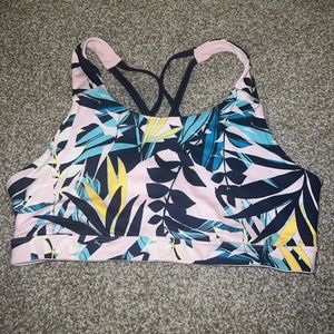 Floral old navy cross back sports bra